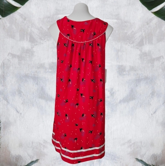 Anthropologie Silk Red Sparrow Shift Dress - Picture 3 of 6